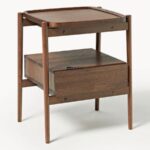 Marudhar Craft Mid-Century Modern Solid Wood Bedside Table with Single Drawer - Image 5