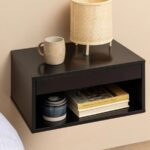 Wall-Mounted Bedside Table with Storage Drawer and Open Shelf