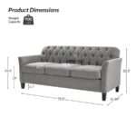 Modern Tufted Fabric 3-Seater Sofa - Image 4