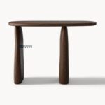 Modern Solid Wood Console Table with Sculpted Legs (Walnut Finish) - Image 4