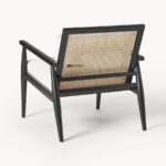 Modern Wooden Cane Back Lounge Chair - Image 4