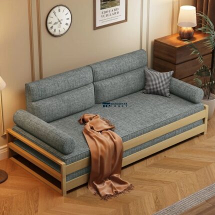 Modern Wooden Frame Fabric Daybed Sofa