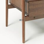 Marudhar Craft Mid-Century Modern Solid Wood Bedside Table with Single Drawer - Image 2
