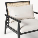 Modern Wooden Cane Back Lounge Chair - Image 6
