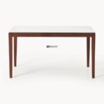 Rectangular Wooden Dining Table with Marble Top