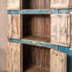 Vintage Blue Wooden Almirah – Six Door Storage Cabinet - Image 2