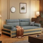 Modern Wooden Frame Fabric Daybed Sofa - Image 3