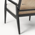 Modern Wooden Cane Back Lounge Chair - Image 2