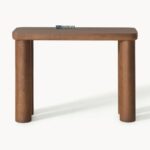 Console Table with Cylindrical Legs (Dark Walnut Finish) - Image 4
