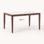Rectangular Wooden Dining Table with Marble Top - Image 2