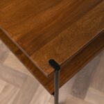 Conrad Acacia Wood Coffee Table with Umber Finish and Black Metal Frame - Image 2