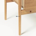 Marudhar Craft Scandi-Style Solid Wood Bedside Table with Tray Top & Floating Drawer - Image 2