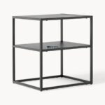 Modern Black Bedside Table with Storage Shelf - Image 4