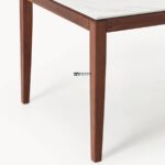 Rectangular Wooden Dining Table with Marble Top - Image 4