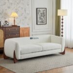 Luxury Curved Arm Fabric 3-Seater Sofa - Image 6