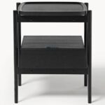 Modern Tray-Top Bedside Table with Storage