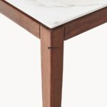 Rectangular Wooden Dining Table with Marble Top - Image 5