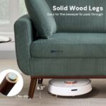 Corduroy Fabric 2-Seater Sofa (Teal Green - Image 4