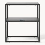 Modern Black Bedside Table with Storage Shelf - Image 2