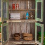Green Vintage Wooden Glazed Storage & Display Cabinet - Image 3