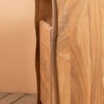 Acacia Wood Natural Finish Sideboard with 3 Cupboards & Open Shelf - Image 5