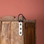 Vintage Dark Blue Wooden Wall Showcase Cabinet with Glass Doors - Image 4