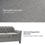 Modern Tufted Fabric 3-Seater Sofa - Image 5