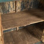 Vintage Blue Jali Wooden Almirah with Metal Mesh Panels - Image 5