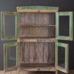 Green Vintage Wooden Glazed Storage & Display Cabinet - Image 2