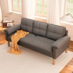 Button-Tufted Fabric 3-Seater Sofa (Charcoal Grey) - Image 3