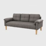 Button-Tufted Fabric 3-Seater Sofa (Charcoal Grey) - Image 4