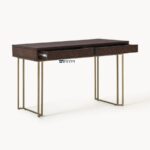 Luxury Solid Wood Writing Desk with Brass Legs - Image 3