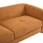 Luxury Curved Arm Fabric 3-Seater Sofa (Rust Brown) - Image 4