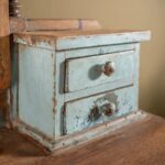 Pale Blue Vintage Wooden Dressing Unit with Mirror - Image 5