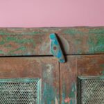 Vintage Green Wooden Industrial Cupboard - Image 6