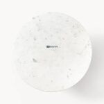 Round Marble Top Dining Table with Fluted Wooden Base - Image 2