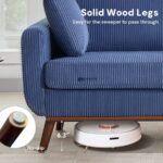 Corduroy Fabric 2-Seater Sofa (Navy Blue) - Image 5