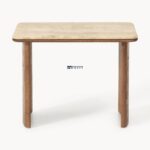 Modern Solid Wood Nesting Side Tables with Marble Top (Set of 2) - Image 6