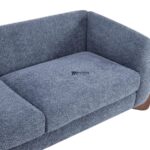 Luxury Curved Arm Fabric 3-Seater Sofa (Blue) - Image 4