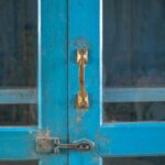 Blue Vintage Wooden Display Cabinet - Image 4