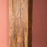 Vintage Dark Blue Wooden Wall Showcase Cabinet with Glass Doors - Image 5