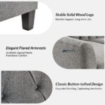 Modern Tufted Fabric 3-Seater Sofa - Image 3