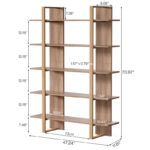 5-Tier Etagere Bookshelf – Metal Frame Open Shelves for Living Room & Bedroom - Image 5