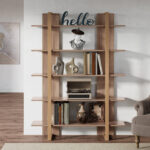 5-Tier Etagere Bookshelf – Metal Frame Open Shelves for Living Room & Bedroom - Image 4