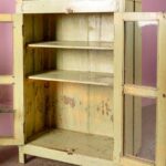 Pale Green Vintage Wooden Cabinet with Glass Doors - Image 5