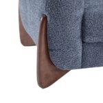 Luxury Curved Arm Fabric 3-Seater Sofa (Blue) - Image 3