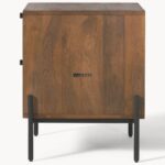 Marudhar Craft Industrial Cane & Rattan 2-Drawer Bedside Table - Image 2