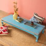 Blue & Pink Vintage Wooden Coffee Table