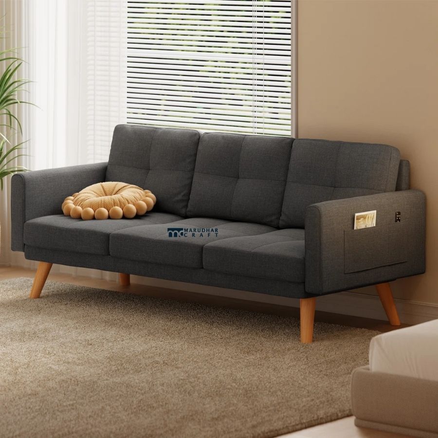 51 Modern Convertible Fabric Sofa Cum Bed with Storage - Image 1