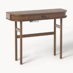 Fluted Solid Wood Console Table with Drawer & Lower Shelf - Image 3